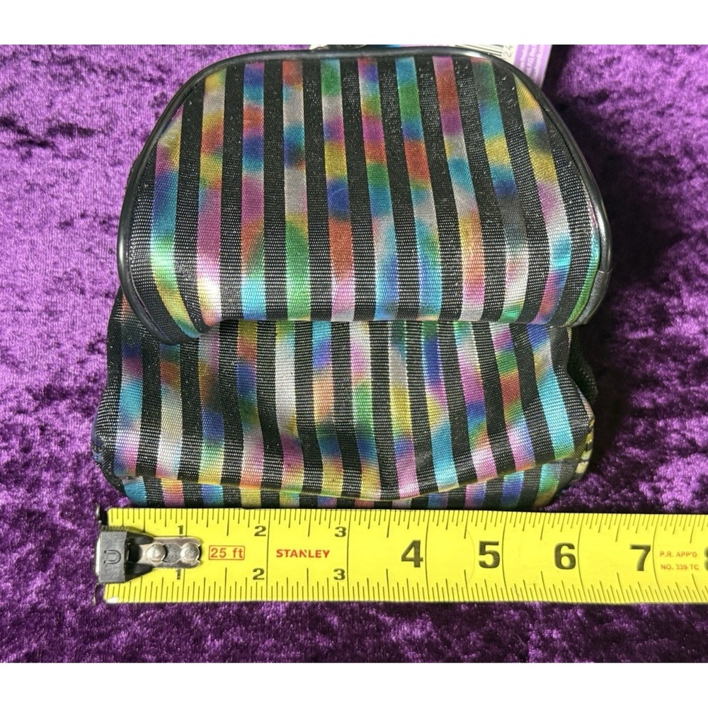 90s Y2K Vtg Lisa Frank Cosmetic Bag Lot Metallic Rainbow Striped Travel‎ Wallet - Picture 5 of 14
